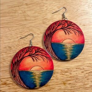 Sunset Wooden Earrings